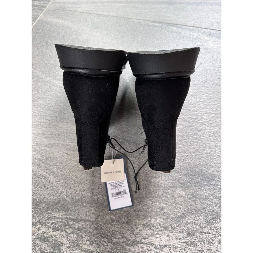 NWT Universal Thread “May” Black Faux Suede Ankle Boots Women’s 7 Memory Foam